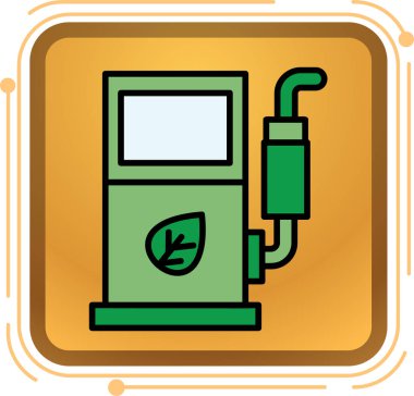 Benzin pompası ikonu, çizgi film tarzı