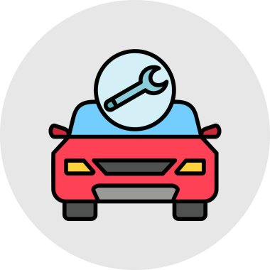 Araba simgesi vektör illüstrasyon tasarımlı İngiliz anahtarı