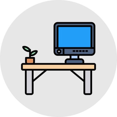 masaüstü simgesi vektör illüstrasyon tasarımlı bilgisayar masaüstü