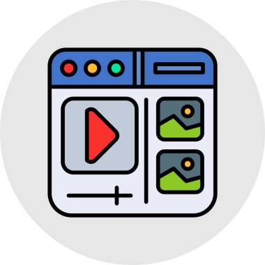 video oynatıcı vektör simgesi modern vektör illüstrasyonu