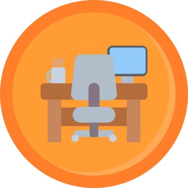 ofis sandalyesi ikon vektör illüstrasyonu