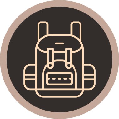 sırt çantası simgesi vektör illüstrasyonu