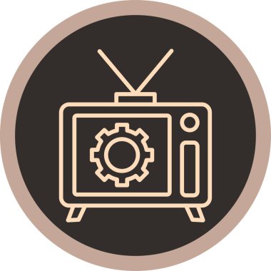 Bir televizyon simgesinin vektör illüstrasyonu