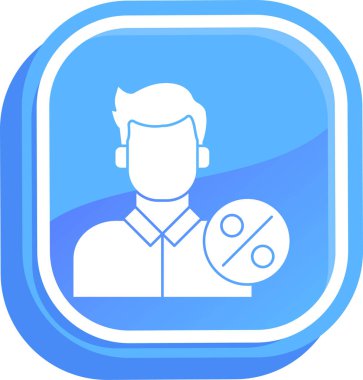 Mavi daire simgesi olan bir adamın vektör çizimi