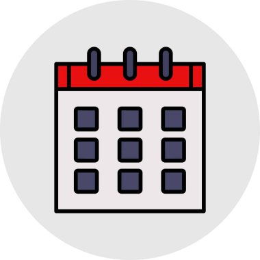 vektörel takvim düz simgesi