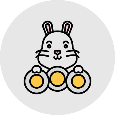 rabbit vector line icon desig