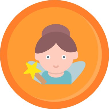 Kızım. Web simgesi basit illüstrasyon