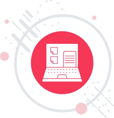 Akıllı ev simgesine sahip dizüstü bilgisayar beyaz arkaplanda izole edildi. Uzaktan kumanda. Renkli taslak konsepti. Vektör