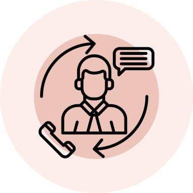 Çağrı merkezi simgesi. Web için telefon vektör simgelerinin özet çizimi