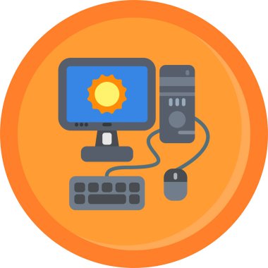 bilgisayar simgesi, vektör illüstrasyonu basit tasarım