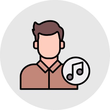 Müzik notası olan bir adamın vektör çizimi