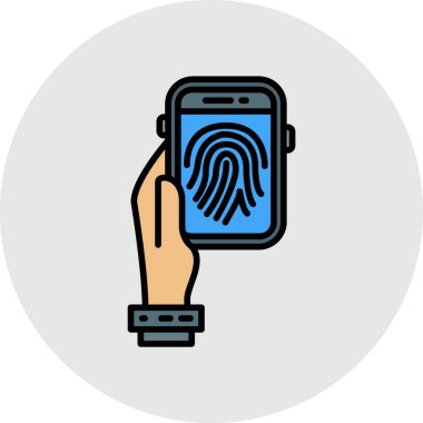 parmak izi tanımlama renk vektör çizimi