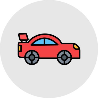 Araba oyuncağı simgesi, vektör illüstrasyonu basit tasarım