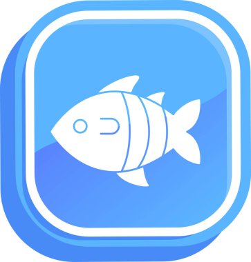 balık simgesi vektör illüstrasyonu