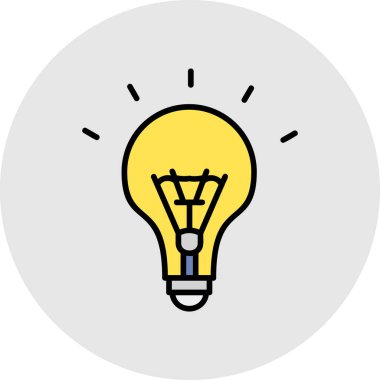 ampul vektör illüstrasyon simgesi