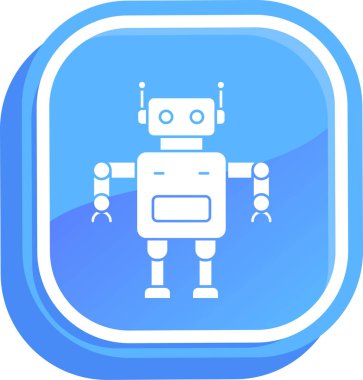robot. Web simgesi basit illüstrasyon