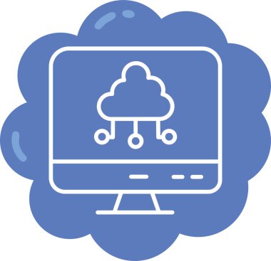 Web bulut simgesi, vektör illüstrasyonu