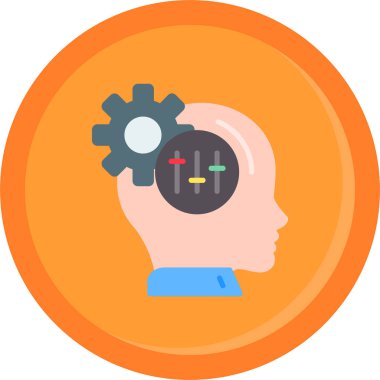 Beyin. Web simgesi basit illüstrasyon