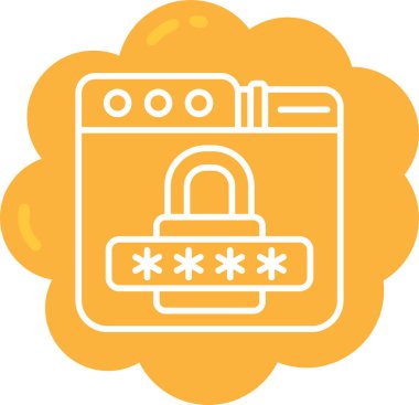 Şifre. Web simgesi basit illüstrasyon