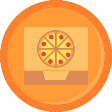 Pizza simgesi, vektör illüstrasyonu basit tasarım
