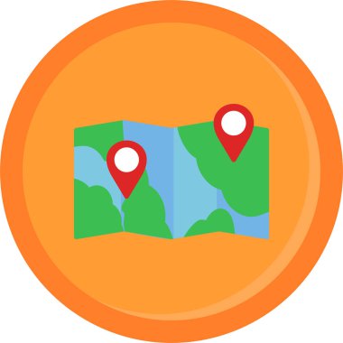 gps konum haritası simgesi düz biçimli