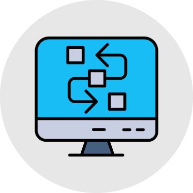 Bilgisayar. Web simgesi basit illüstrasyon