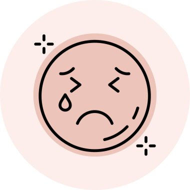 Moda tarzında izole edilmiş ağlama simgesi