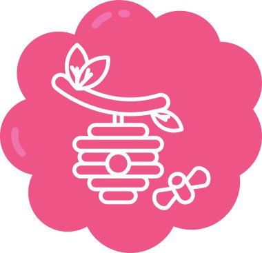 Bir çiçek simgesinin vektör illüstrasyonu