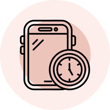 Saati olan bir saatin vektör simgesi