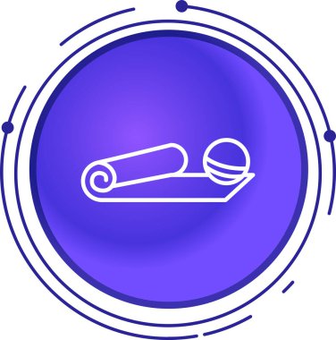 Mavi çizgi yuvarlanan pin simgesi beyaz arkaplanda izole edildi. Soyut çember rastgele noktalar. Vektör