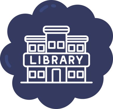 Kütüphane. Web simgesi basit illüstrasyon