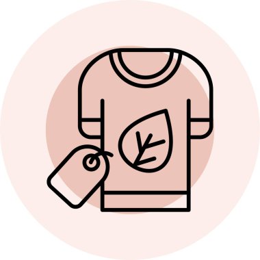 Pamuk tişört ikonlu tişört. vektör illüstrasyonu