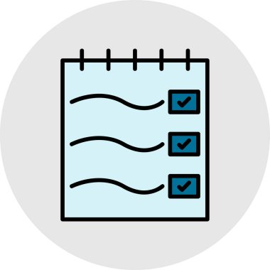 Kontrol listesi. Web simgesi basit illüstrasyon