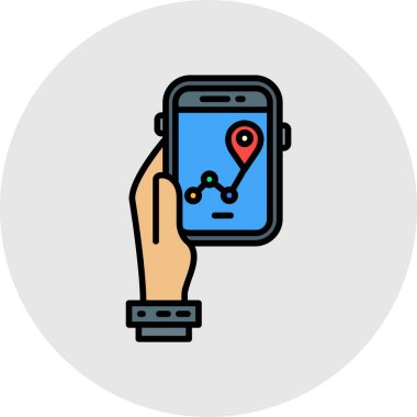 konum vektörü düz renk simgesi