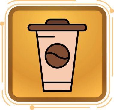 Kahve fincanı simgesi, düz stil.