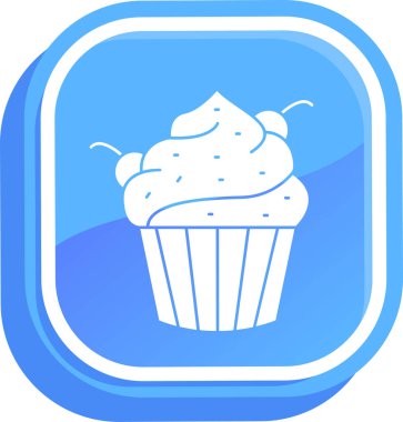 cupcake ikonu vektör illüstrasyonu