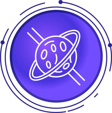 Çizgi Gezegeni simgesi beyaz arkaplanda izole edildi. Renkli taslak konsepti. Vektör.