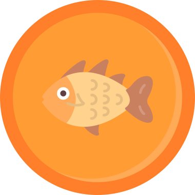 Balık düz simge vektör çizim