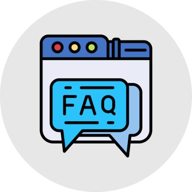 vektör faq simgesi illüstrasyonu