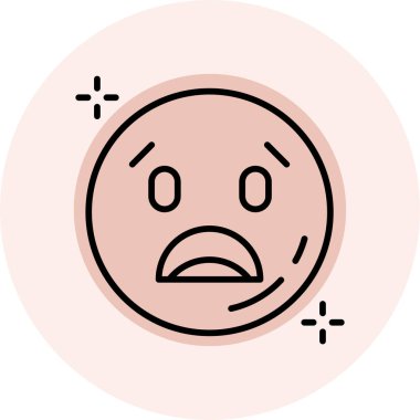 üzgün emoji simgesi, vektör illüstrasyonu