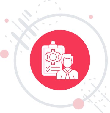 beyaz arkaplanda kontrol listesi simgesi olan iş adamları. Kontrol listesi sembolü. Renkli taslak konsepti. vektör.