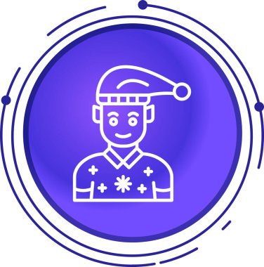 Noel Baba simgesi, vektör illüstrasyonu