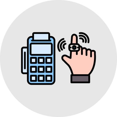 Ödeme terminali simgesi. düzenlenebilir düz renk biçimi.