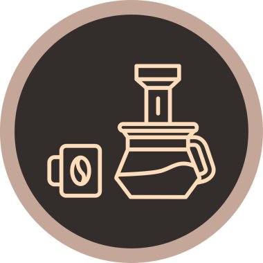 Kahve makinesi ikonu. Web için kahve makinesi vektör simgesinin özet çizimi