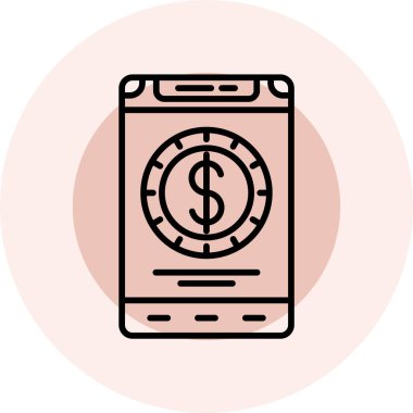 para mobil ödeme simgesi, basit vektör illüstrasyonu