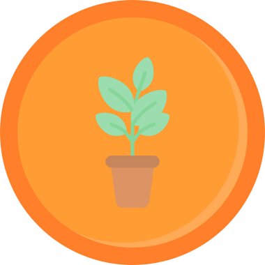 Bitki. Web simgesi basit illüstrasyon