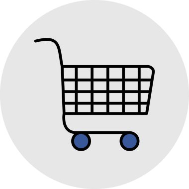 Alışveriş sepeti ikonu vektör illüstrasyonu