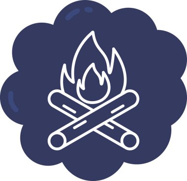 Yanan bir alev simgesinin vektör illüstrasyonu