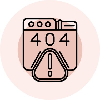 Hata 404, simge vektör illüstrasyonu hatası