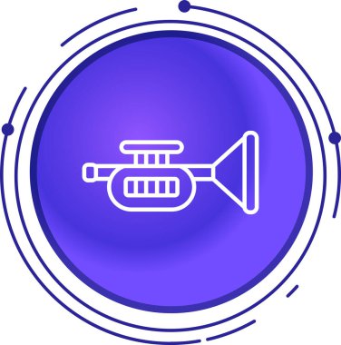 Çerçevedeki renk çizgisi trompet simgesi.